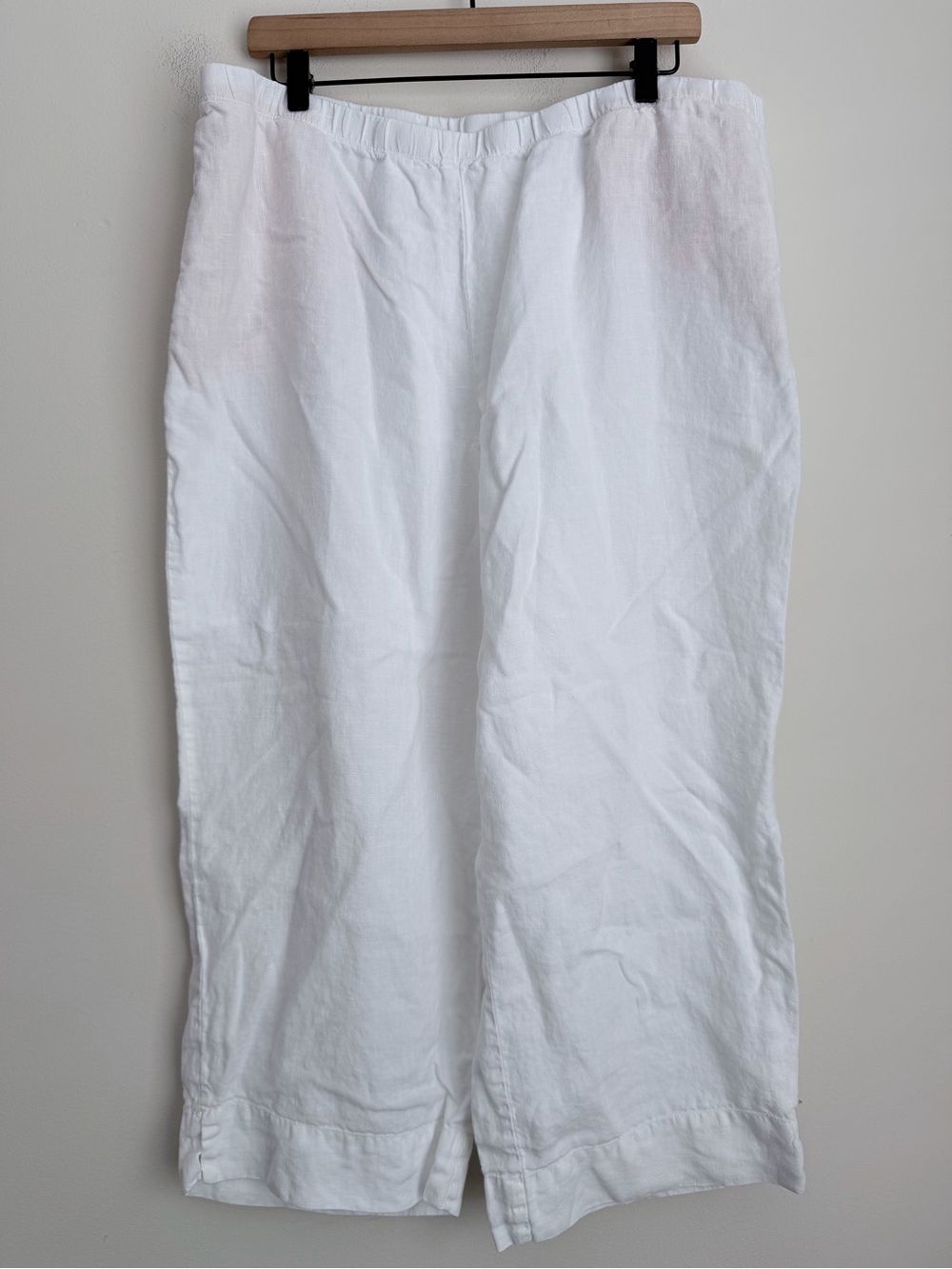 J. Jill Love Linen Wide Leg Cropped Pant elastic waist XL